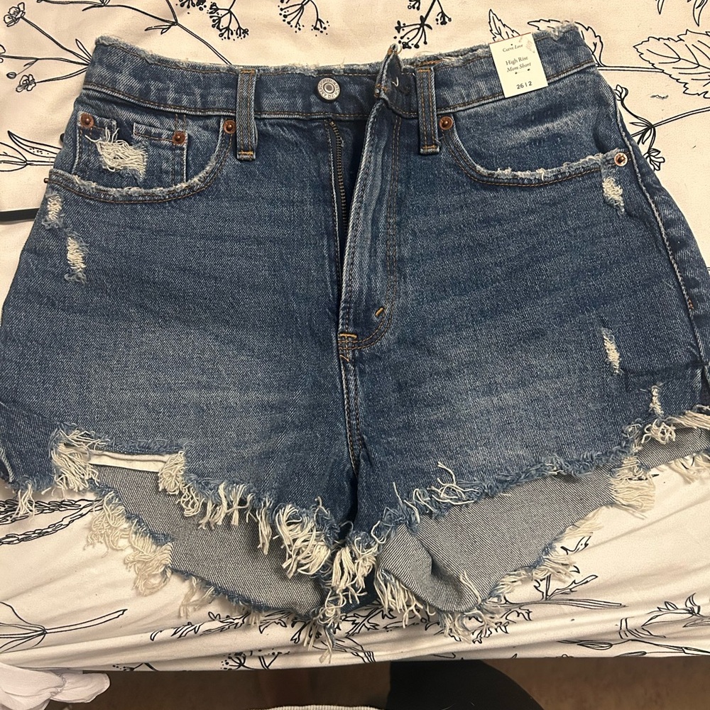 Abercrombie & Fitch Blue Distressed Jean Shorts